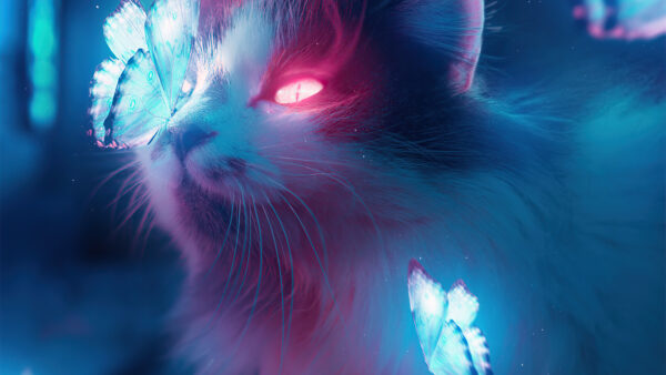 Wallpaper Art, Bladerunner, Cat, Vaporwave, Desktop