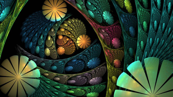 Wallpaper Colorful, Flowers, Abstract, Fractal, Shapes, Infinite