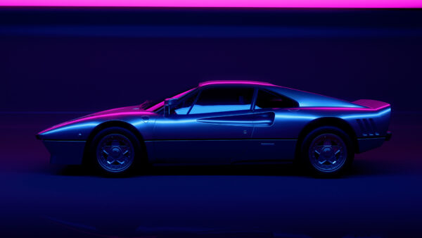 Wallpaper Desktop, Car, Vaporwave, Blue