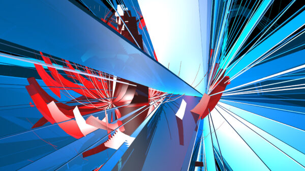 Wallpaper Art, Lines, Red, Blue, Abstract