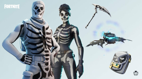 Wallpaper With, Weapons, Mask, Skull, Trooper, Fortnite, And