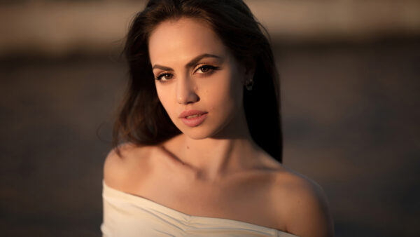 Wallpaper Blur, Background, Girl, Beautiful, Model, Girls, Standing, Dress, Wearing, White