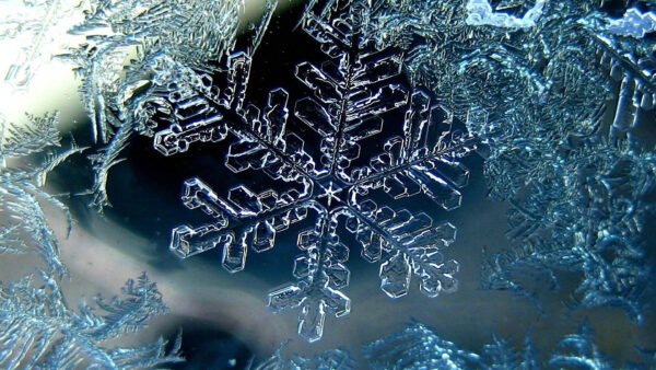 Wallpaper Winter, Snowflakes, Macro, Ice