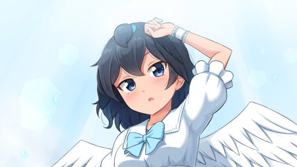 Wallpaper Blue, Angel, Dress, Anime, White, Eyes, Girl
