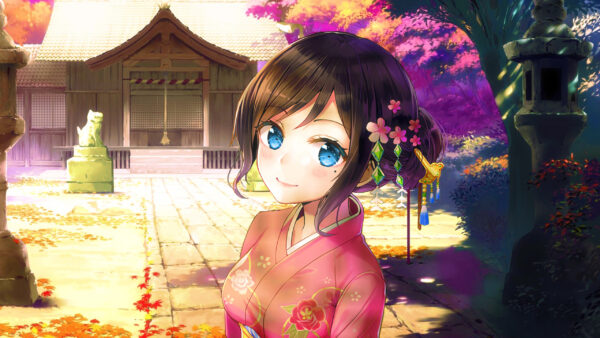 Wallpaper Anime, Kimono, Girl