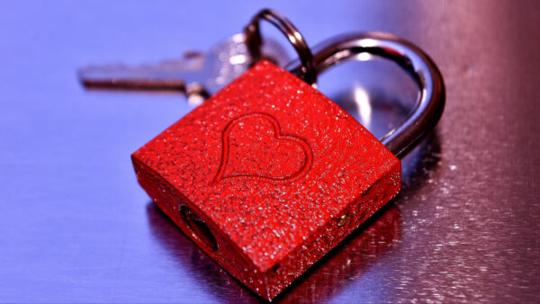 Wallpaper Heart, Love, Glittering, Lock, Red, Shape