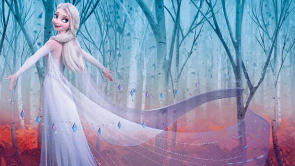 Wallpaper Dress, Frozen, White, Elsa