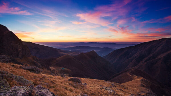 Wallpaper Balkans, Cloudy, Pink, Mountains, Mobile, Under, Desktop, Blue, Nature, Sky, Bulgaria