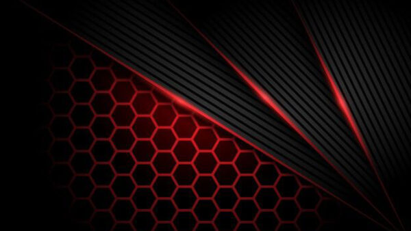 Wallpaper Black, Aesthetic, Red, And, Lines, Hexagons