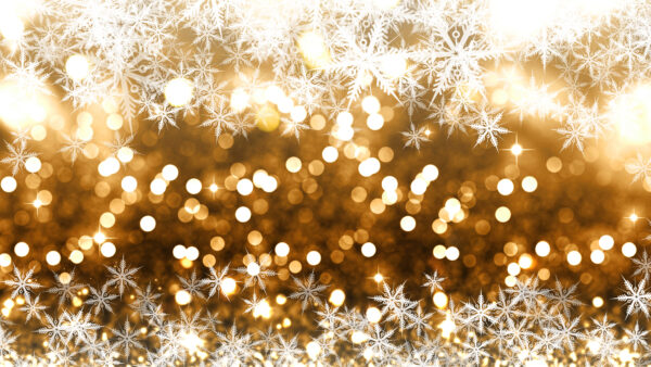 Wallpaper Snowflake, Glittering, Bokeh, Desktop