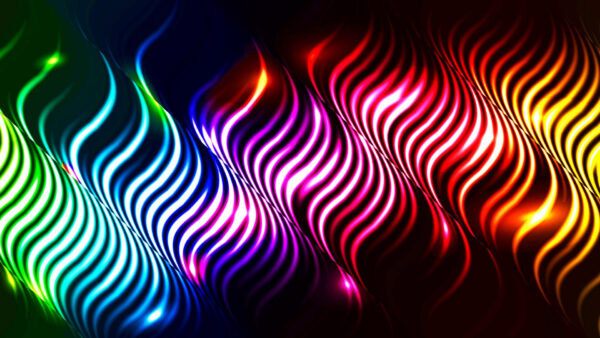 Wallpaper Neon, Abstract, Colorful, Wavy, Lines, Abstraction