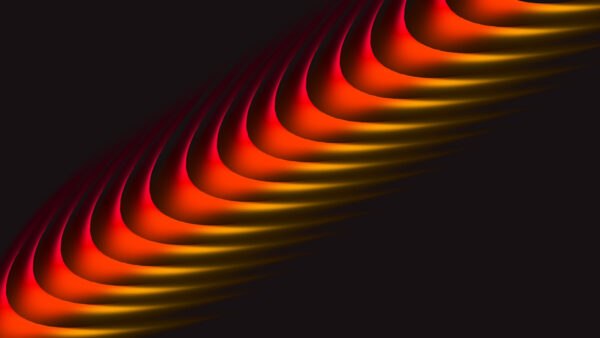 Wallpaper Wave, Line, Curve, Yellow, Red, Abstract
