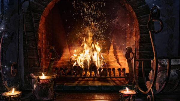 Wallpaper Photography, Fireplace, Candles
