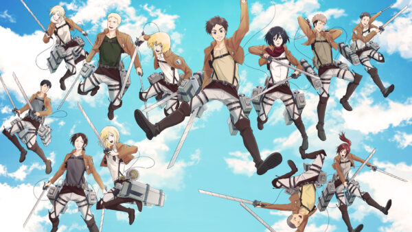 Wallpaper Levi, Titan, Mikasa, Sky, Yeager, Blue, Background, Attack, Eren, Ackerman