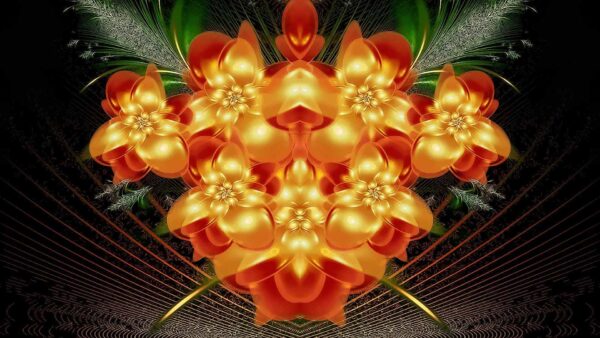 Wallpaper Abstraction, Glare, Abstract, Pattern, Yellow, Art, Fractal, Red, Flower