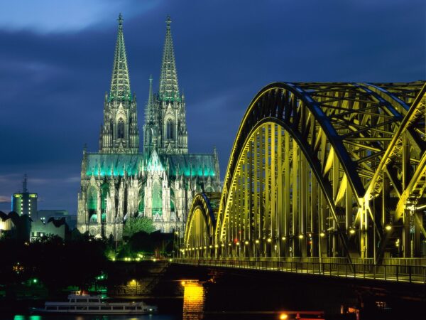 Wallpaper Hohenzollern, Germany, Bridge, Cologne, Cathedral