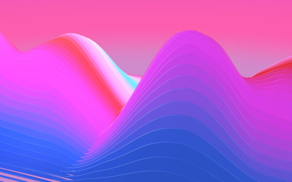 Wallpaper Waves, Colorful, Neon