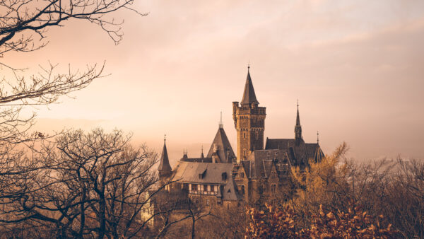 Wallpaper Castle, Cloudy, Wernigerode, With, Sky, Desktop, Nature, Background, Germany
