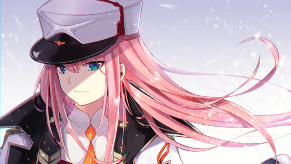 Wallpaper Purple, Pink, Anime, Background, Desktop, Zero, Hair, Two, Wearing, FranXX, The, Darling, With, Hat