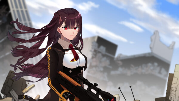 Wallpaper Sky, Desktop, Shallow, And, Building, Girls, With, Blue, Clouds, Background, WA2000, Games, Frontline, Broken