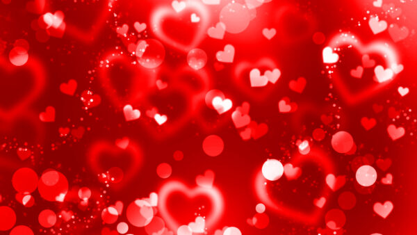 Wallpaper Shapes, Red, Hearts, Heart, Mobile, Creative, Glare, Glittering, Desktop, Background