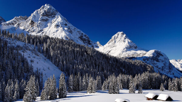 Wallpaper Sky, Desktop, Snow, Blue, Mountain, With, Nature, Background