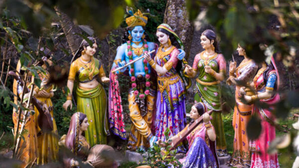 Wallpaper Toys, God, Blur, Background, Radha, Krishna, Trees
