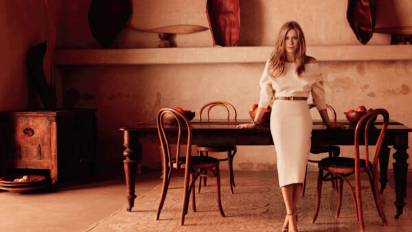 Wallpaper Dress, Table, Jennifer, Desktop, White, Aniston, Front, Wearing, Dining, Standing