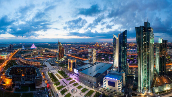 Wallpaper Reflection, Astana, Shatyr, Travel, Kazakhstan, Khan, Night, Window