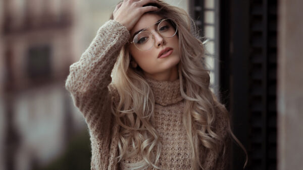 Wallpaper Woolen, Wearing, Glasses, Top, Knitted, Model, And, Girl, Girls, Eye