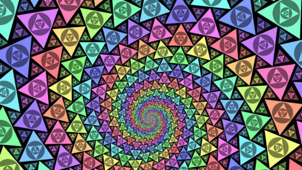 Wallpaper Trippy, Triangle, Colorful, Spiral, Swirl