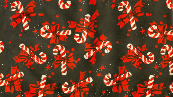 Wallpaper Candy, Black, Desktop, Bows, Background, Cane, With, Red