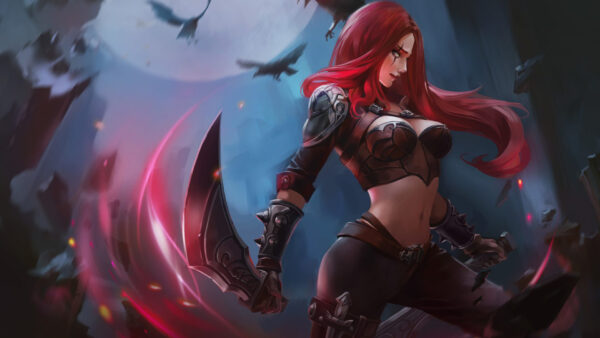 Wallpaper Katarina, League, Warrior, Legends, Skins