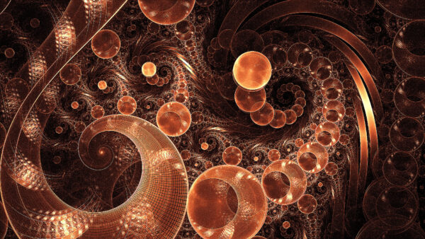 Wallpaper Light, Brown, Shape, Swirl, Abstract, Fractal, Pattern, Orange, Balls