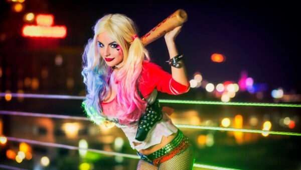 Wallpaper During, Lights, Nighttime, Background, Quinn, With, Harley