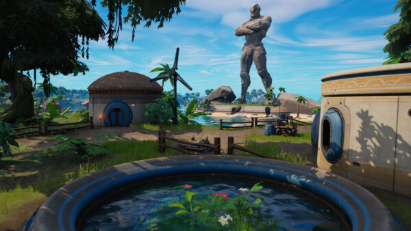 Wallpaper Statue, Foundation, Fortnite