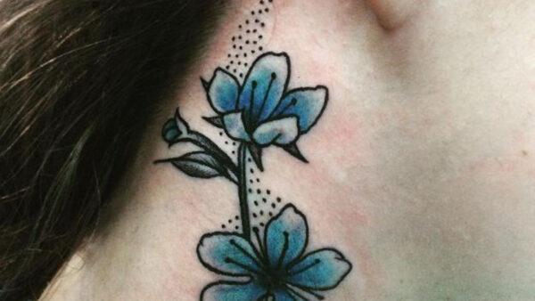 Wallpaper Neck, For, Tattoo, Women, Blue, Tattoos, Flower