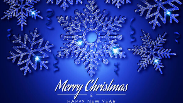 Wallpaper Christmas, White, Snowflakes, Ornaments, Glitter, Blue