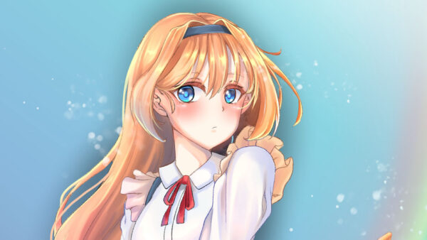 Wallpaper Girl, Blue, Dress, White, Anime, Eyes, Light