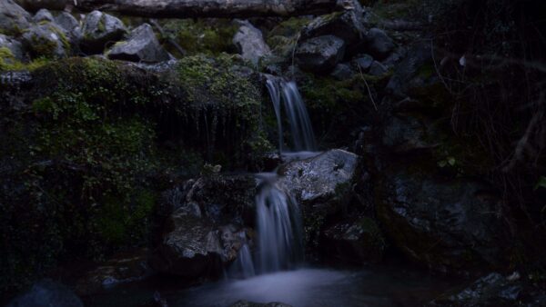 Wallpaper Stream, Stones, Rocks, Desktop, Waterfall, Dark, Leaves, Background, Mobile, Green, Nature