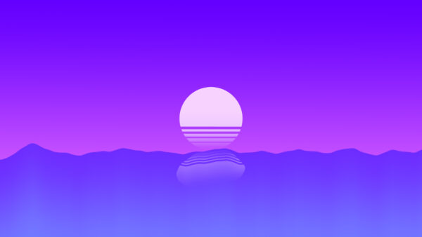Wallpaper Purple, Minimal, Sunset