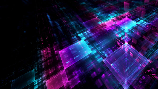 Wallpaper Desktop, Mobile, Abstract, Cube, Pink, Art, Dark, Purple, Blue, Digital