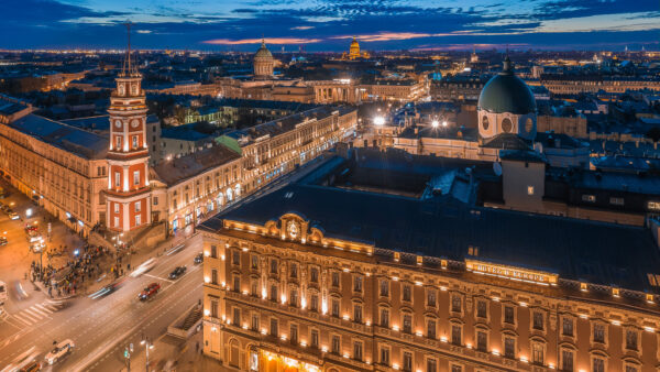 Wallpaper Saint, Petersburg, Desktop, Architecture, Russia, Building, Night, Travel
