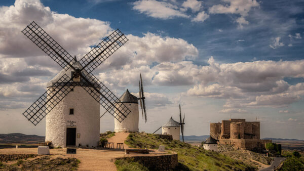 Wallpaper Castle, Desktop, Windmill, Travel, Spain, Mobile, And