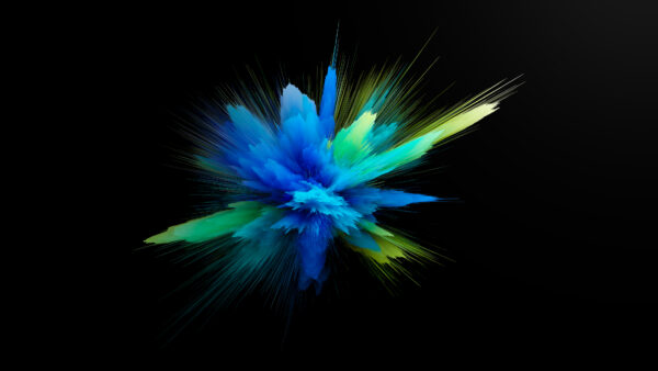 Wallpaper Blue, Explosion, Burst, Color, Abstract, Green, Desktop, Black, Powder, Background, Mobile