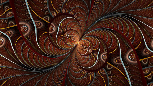 Wallpaper Desktop, Background, Abstract, Fractal, Line, Brown