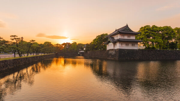 Wallpaper Japan, Residence, Imperial, Sunset, Tokyo, Travel