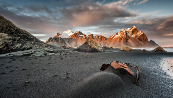 Wallpaper Mountains, Blue, Desktop, Brown, Nature, View, Mobile, Sand, Landscape, Under, Clouds, Sky, Black, White, Beach