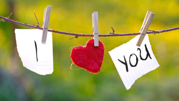 Wallpaper Desktop, Words, Small, You, Pieces, Center, Rope, Hanging, Love, Heart, Clips, With, Paper