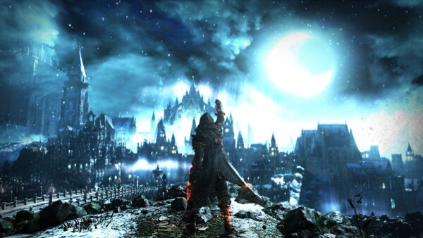 Wallpaper Night, Hand, Souls, Desktop, Dark, Games, During, Warrior, Moon, Sword